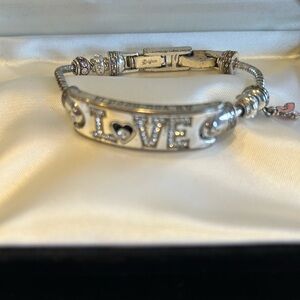 Brighton Silver and Pink Love Charm Breast Cancer Bracelet